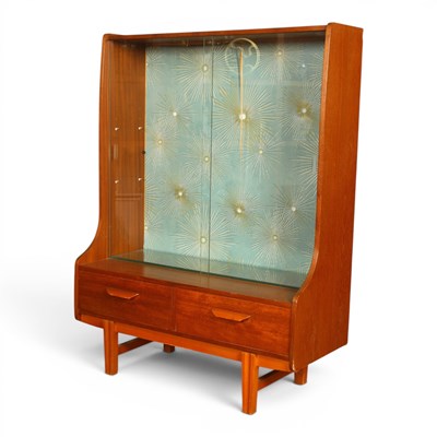 Lot 421 - A Turnidge of London mid century teak glazed...