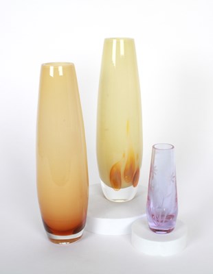 Lot 719 - Three Caithness glass vases, including one...