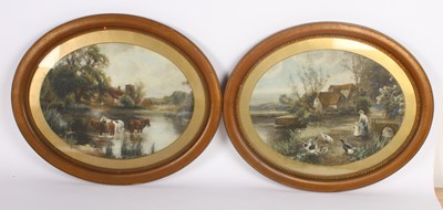 Lot 305 - A pair of lithographs depicting country scenes...