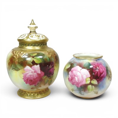 Lot 36 - A Royal Worcester porcelain vase and cover,...