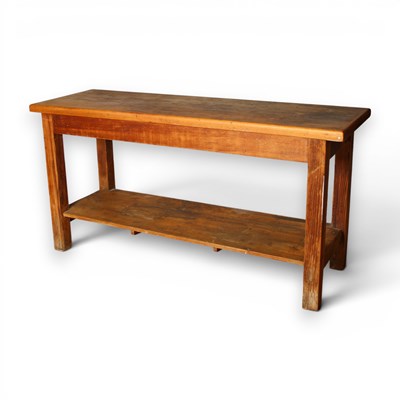 Lot 467 - A vintage work bench/table, from the Norwich...