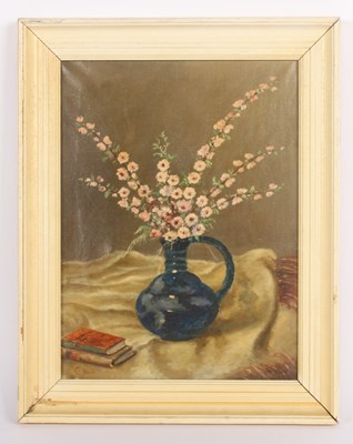 Lot 390 - C. Braun (Contemporary), 'Blue vase & flowers',...