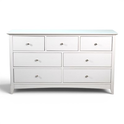 Lot 657 - A modern grey painted chest, containing an...
