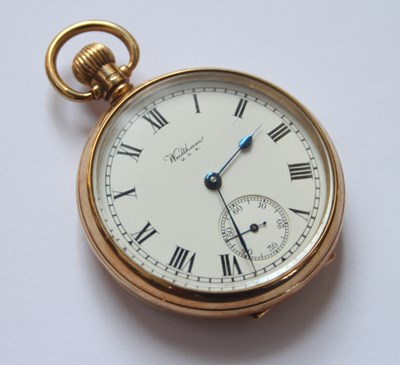 Lot 8 - A 9 carat gold cased keyless wind open faced...