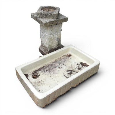 Lot 675 - A glazed stoneware Belfast sink, 76cm wide,...