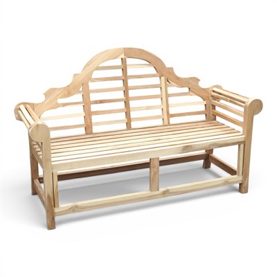 Lot 75 - A modern Lutyens style iroko garden bench