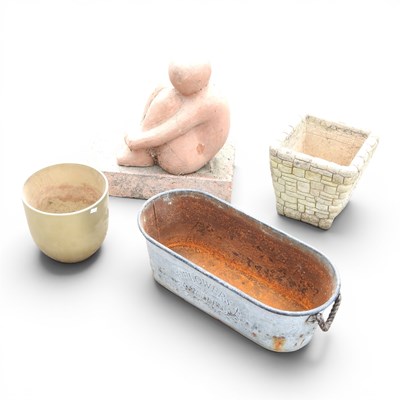 Lot 526 - A terracotta garden sculpture, together with...