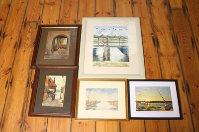 Lot 370 - A collection of five pictures, including a...