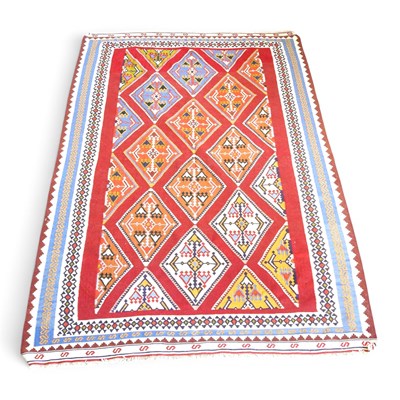 Lot 198 - A Persian qashgai kilim, with rows of coloured...