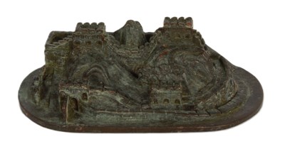 Lot 105 - A Japanese bronze model of a village, H:3.5cm...