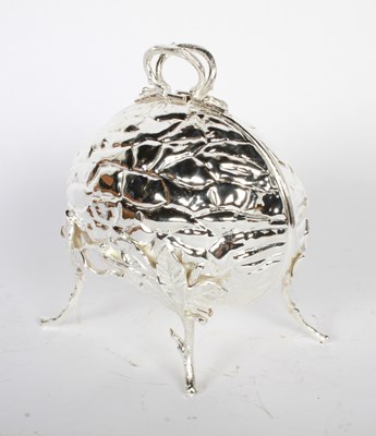 Lot 70 - A plated novelty biscuit box, in the form of a...