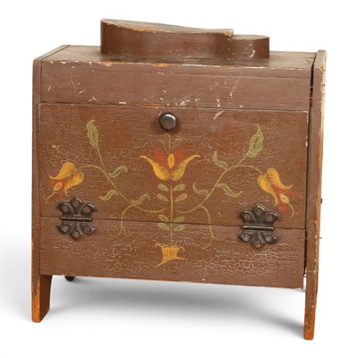 Lot 584 - A continental painted wooden box