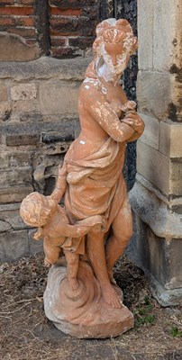 Lot 480 - A large terracotta garden figure group