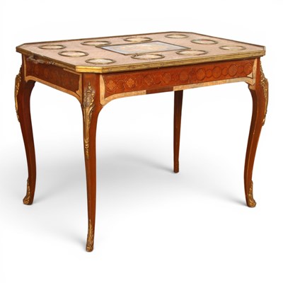 Lot 619 - A 19th century continental inlaid low...