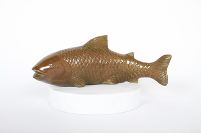 Lot 292 - A Chinese bronze model of a fish