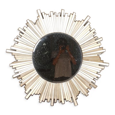 Lot 252 - A large Art Deco style silver sunburst wall...