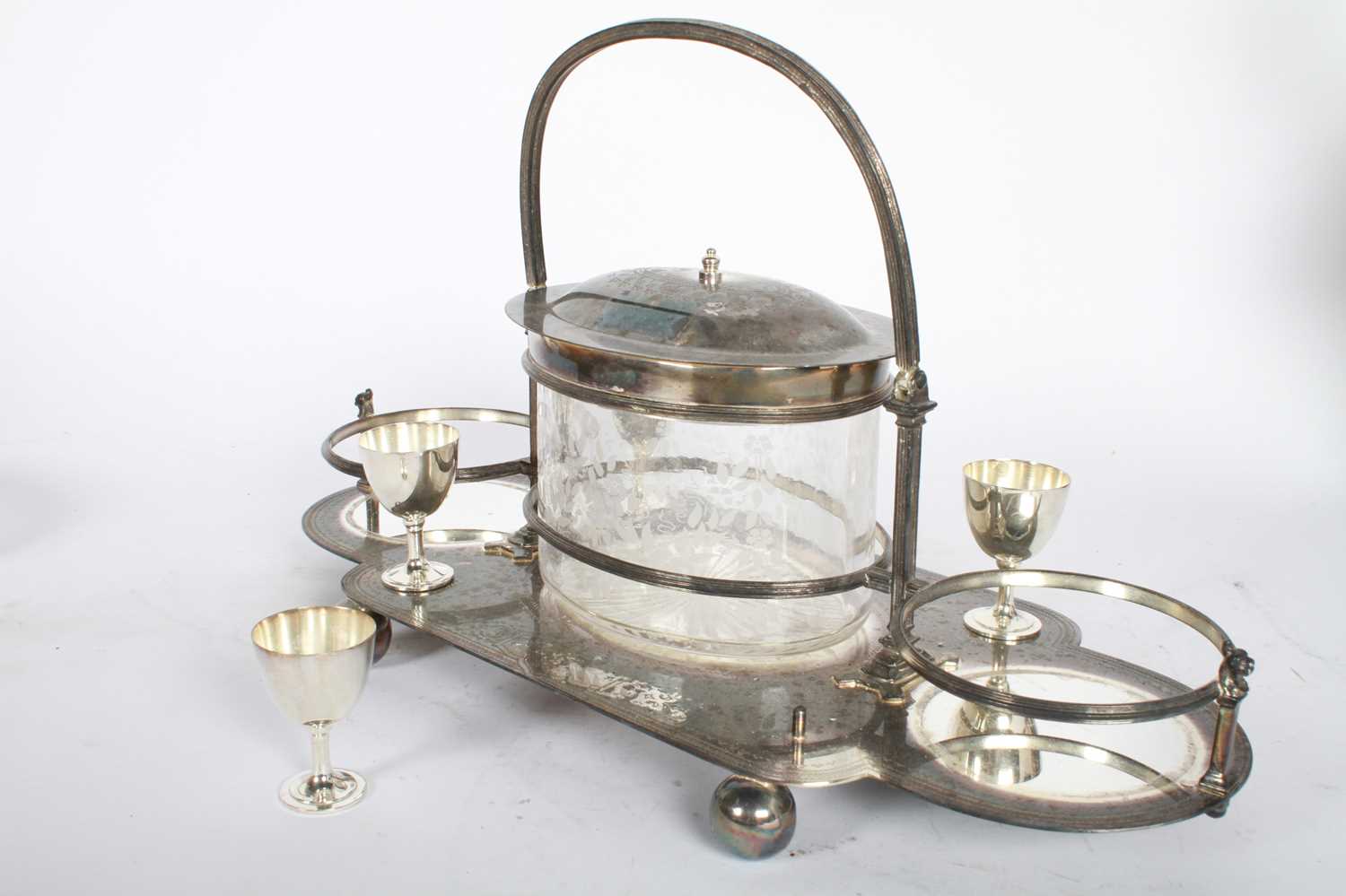 Lot 48 - A silver plated decanter set