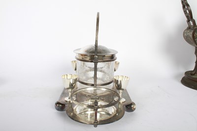Lot 48 - A silver plated decanter set