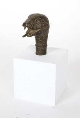 Lot 188 - A metal walking stick handle, in the form of a...