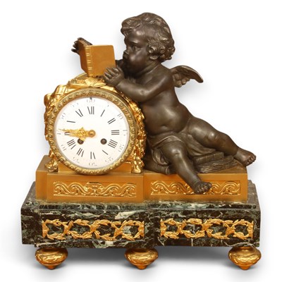Lot 156 - A large 19th century bronze figural mantel...