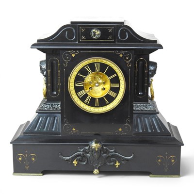 Lot 270 - An unusually large 19th century black slate...