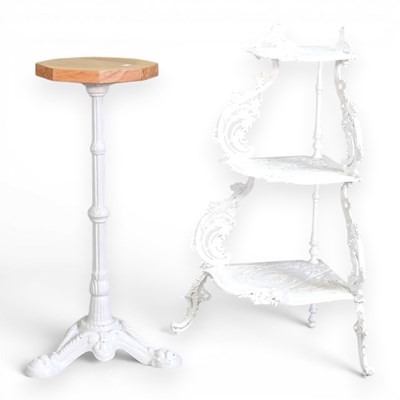 Lot 314 - A white painted cast iron corner stand, 82cm...