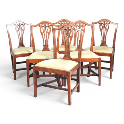 Lot 466 - A set of six George III style mahogany dining...