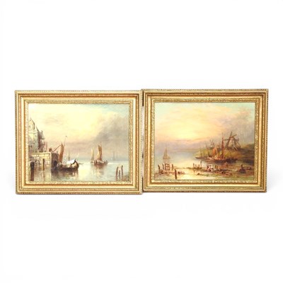 Lot 99 - Dutch school, 19th century, coastal landscapes,...
