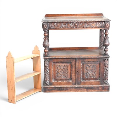 Lot 541 - A 19th century heavily carved dark oak buffet,...