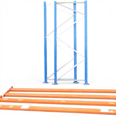 Lot 421 - A large metal rack, 239cm high