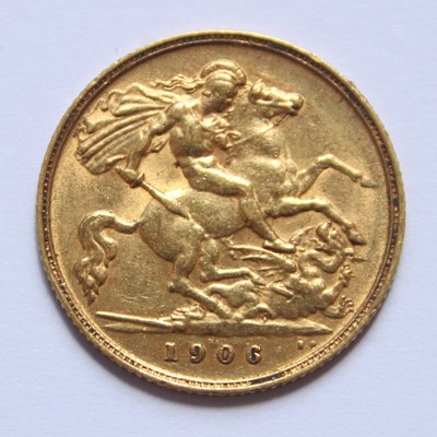 Lot 55 - An Edward VII half gold sovereign, dated 1906