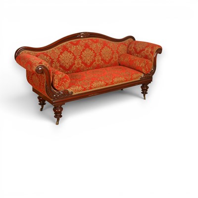 Lot 471 - A Victorian mahogany show frame sofa,...