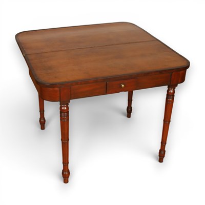 Lot 500 - A 19th century mahogany card table on turned...