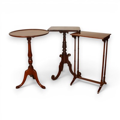 Lot 553 - A 19th century oak tripod pedestal side table...