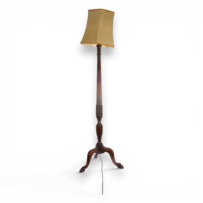 Lot 582 - A mahogany standard lamp, with tapering fluted...