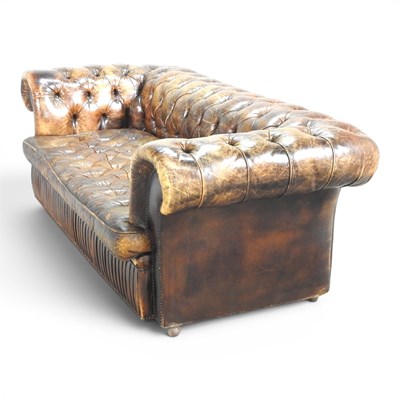 Lot 13 - A mid 20th century brown leather upholstered...