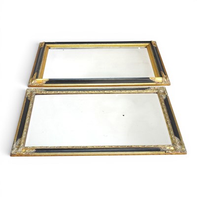 Lot 613 - A pair of gilt framed wall mirrors, 110 x 80cm...