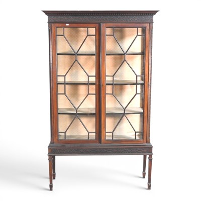 Lot 155 - An Edwardian astragal glazed display cabinet,...