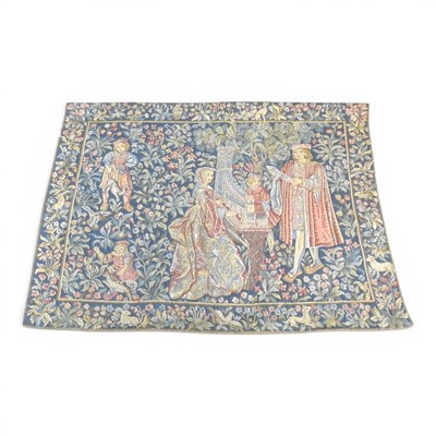 Lot 405 - A large tapestry panel, depicting medieval...