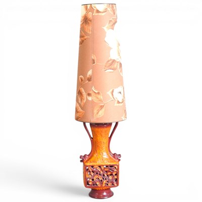 Lot 674 - A large 1970s German pottery table lamp and...