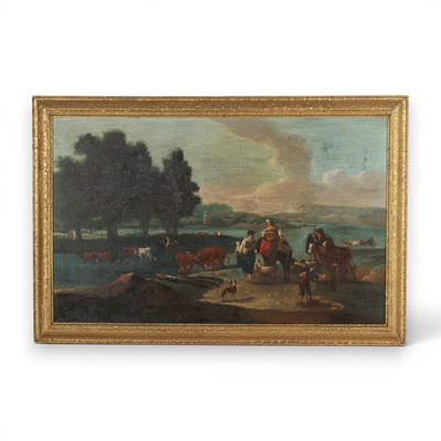 Lot 278 - Continental School (19th century), figures in...