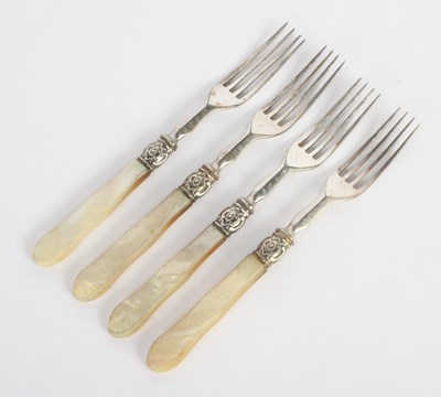 Lot 62 - A set of four Victorian mother of pearl...