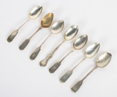 Lot 54 - A collection of seven silver spoons, mainly...