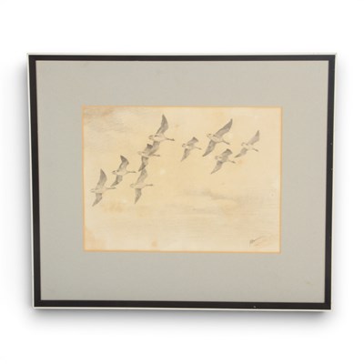 Lot 216 - John Cyril Harrison (1898-1985), geese in...