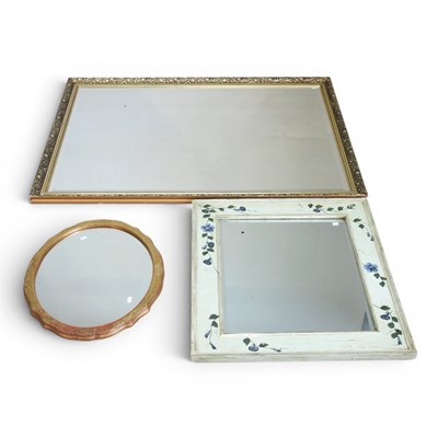 Lot 322 - A large gilt framed wall mirror, together with...