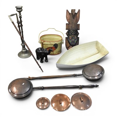 Lot 720 - A collection of items to include a model canoe,...