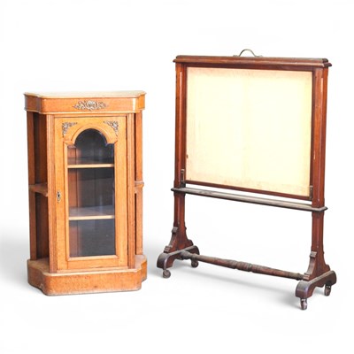Lot 446 - A Victorian firescreen, 92cm wide, together...