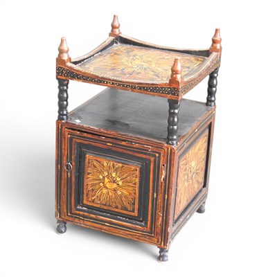 Lot 431 - An Eastern painted bedside cabinet