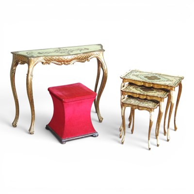 Lot 371 - A Victorian upholstered ottoman, together with...