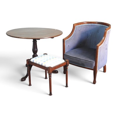 Lot 624 - A George III oak tripod table, together with...